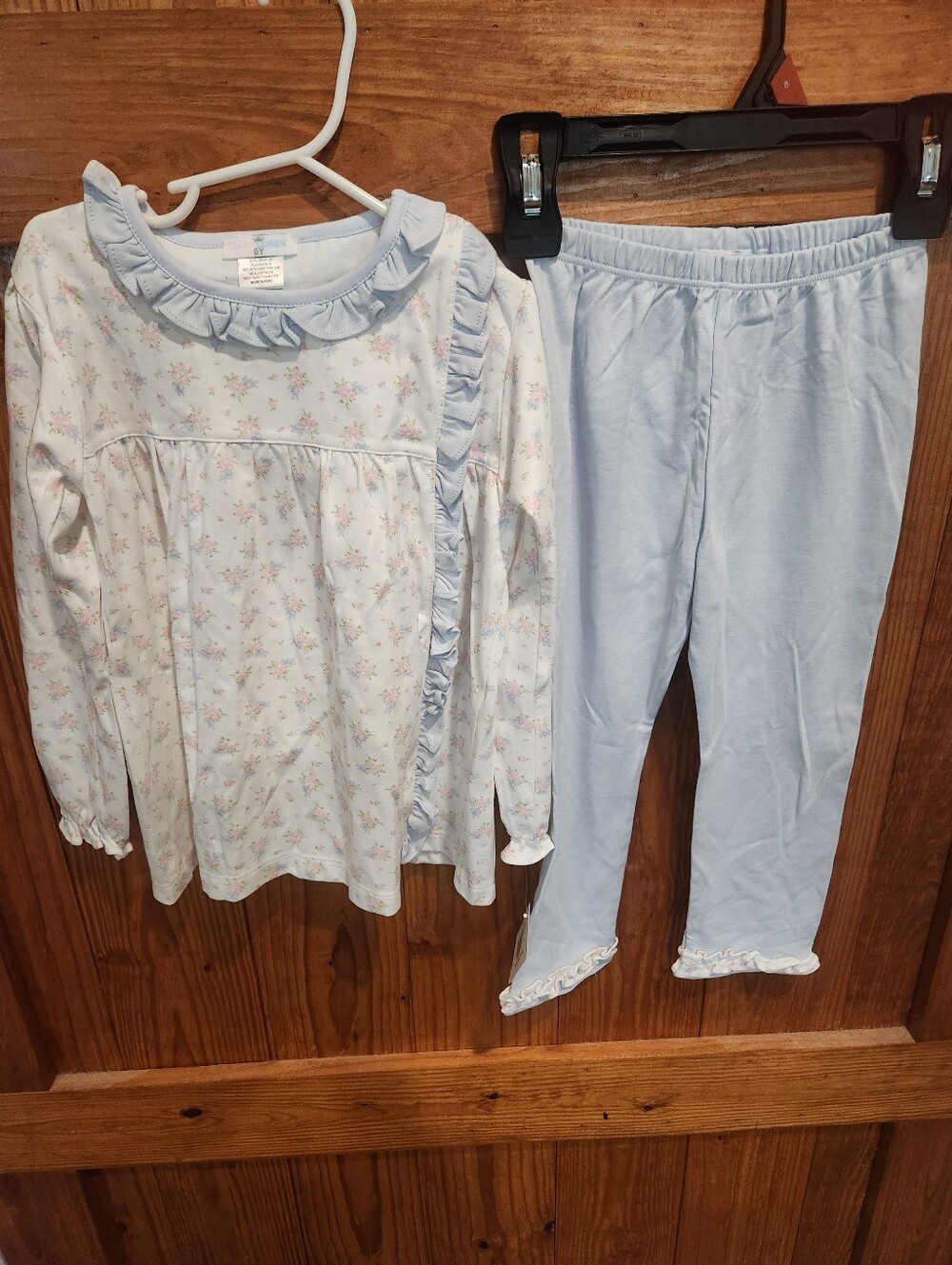 Light Blue Floral Ruffle Kids  Set
